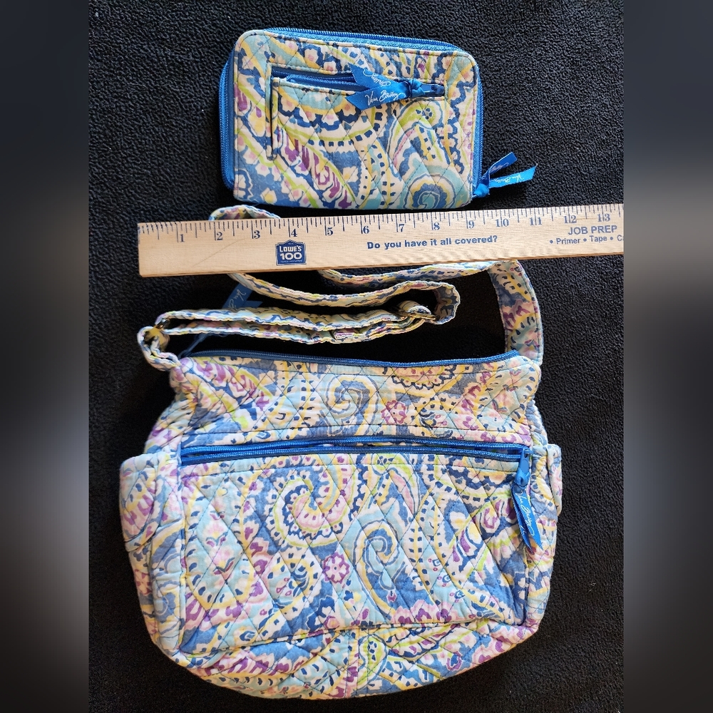 Vera Bradley Capri Blue purse and matching wallet/wristlet - Picture 2 of 7